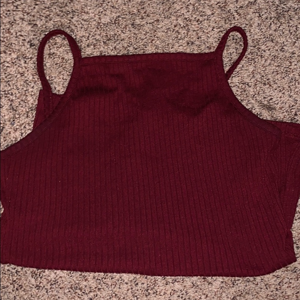 BURGUNDY HALTER TOP SIZE L